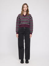 Striped Jacquard Knit Jumper burgundy/multicolor