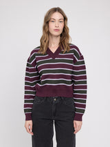Striped Jacquard Knit Jumper burgundy/multicolor