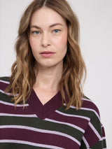 Striped Jacquard Knit Jumper burgundy/multicolor