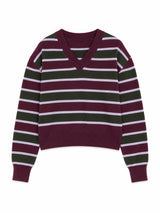Striped Jacquard Knit Jumper burgundy/multicolor