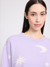 Moon Jacquard Knit Jumper pastel lilac/tofu