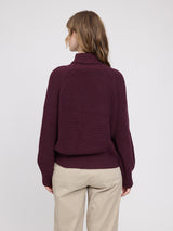Chunky Knit Turtle Neck Jumper burgundy