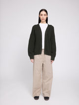 V-Neck Knit Cardigan olive
