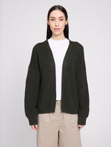 V-Neck Knit Cardigan olive