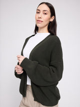V-Neck Knit Cardigan olive