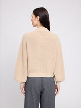 Crew Neck Knit Cardigan light beige