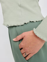 Angelique ist 1,75 und trägt Größe S