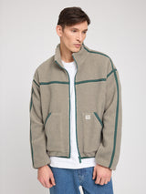 Contrast Tape Teddy-Fleece Jacket eucalyptus