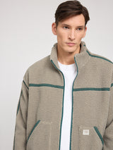 Contrast Tape Teddy-Fleece Jacket eucalyptus