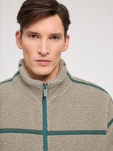 Contrast Tape Teddy-Fleece Jacket eucalyptus