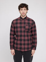 Checked Flannel Shirt eggplant/black mel.