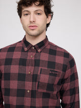 Checked Flannel Shirt eggplant/black mel.