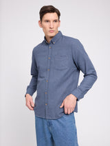 Melange Flannel Shirt indigo mel.