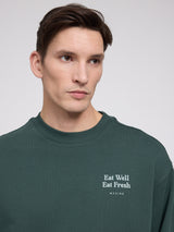 Back Print Sweatshirt forest/eat well