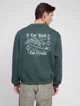 Back Print Sweatshirt forest/eat well