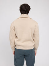 Jacquard Knit Troyer light beige