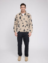 Printed Fleece Half-Zip light taupe/mystical