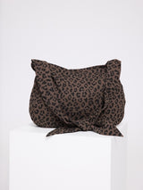 Printed Denim Shoulder Bag chocolate brown/printed