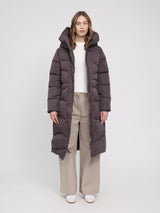 Waves Quilt Puffer Coat eggplant