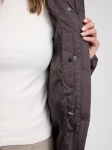 Waves Quilt Puffer Coat eggplant