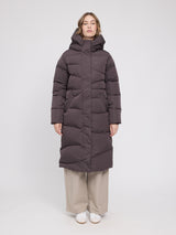 Waves Quilt Puffer Coat eggplant