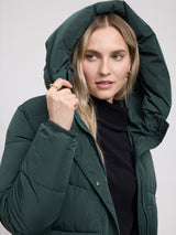 Waves Quilt Puffer Coat forest