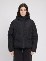 Waves Quilt Short Puffer Jacket black