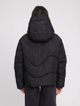 Waves Quilt Short Puffer Jacket black