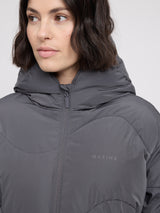 Waves Quilt Short Puffer Jacket dark grey