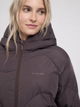 Waves Quilt Short Puffer Jacket eggplant