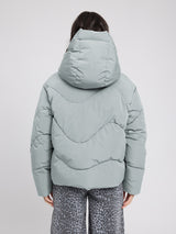 Waves Quilt Short Puffer Jacket ice green
