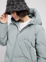 Waves Quilt Short Puffer Jacket ice green