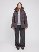 Waves Quilt Puffer Jacket eggplant