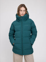 Basic Mid Length Puffer Jacket deep teal