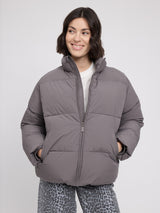 Loose Fit Puffer Jacket warm mud
