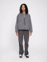Vegan Wool Bomber anthracite mel.
