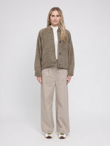 Vegan Wool Bomber mokka mel.