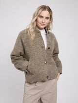 Vegan Wool Bomber mokka mel.