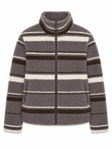 Printed Teddy-Fleece Jacket warm grey/striped