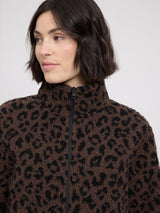 Printed Teddy-Fleece Jacket chocolate brown/printed