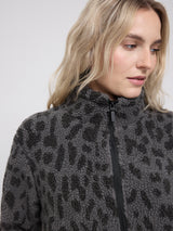 Printed Teddy-Fleece Jacket grey/printed