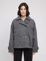Vegan Wool Peacoat anthracite mel.