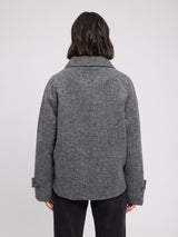 Vegan Wool Peacoat anthracite mel.