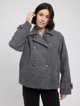 Vegan Wool Peacoat anthracite mel.