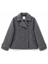Vegan Wool Peacoat anthracite mel.
