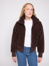 Faux-Fur Blouson black coffee