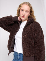 Faux-Fur Blouson black coffee