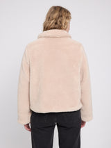 Faux-Fur Button Jacket natural