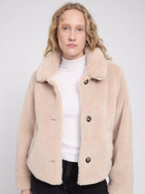 Faux-Fur Button Jacket natural