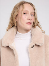 Faux-Fur Button Jacket natural